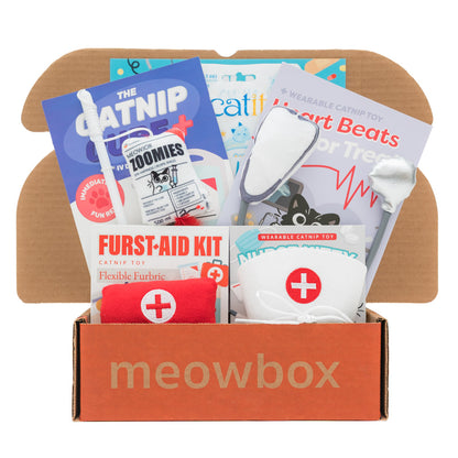 Meow Med CA – themed meowbox cat subscription box with cat toys and cat treats