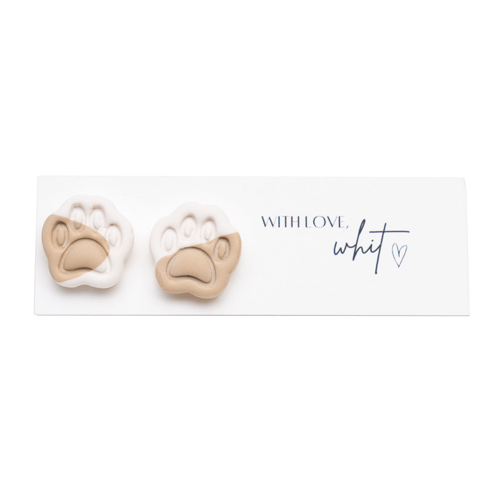 Love Whit Polymer Clay Cat Paw Earrings