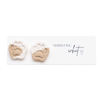 With Love, Whit Polymer Clay Cat Paw Earrings