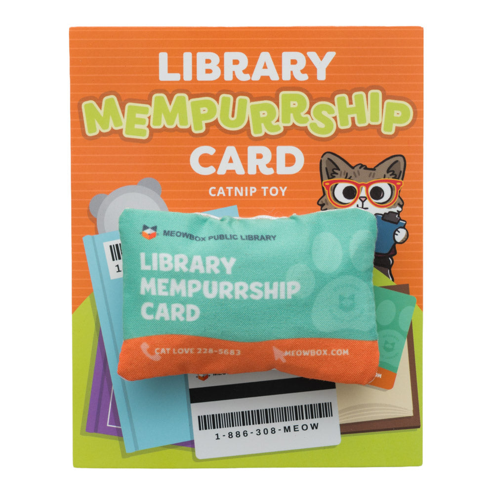 Pawblic Library – themed meowbox cat subscription box with cat toys and cat treats